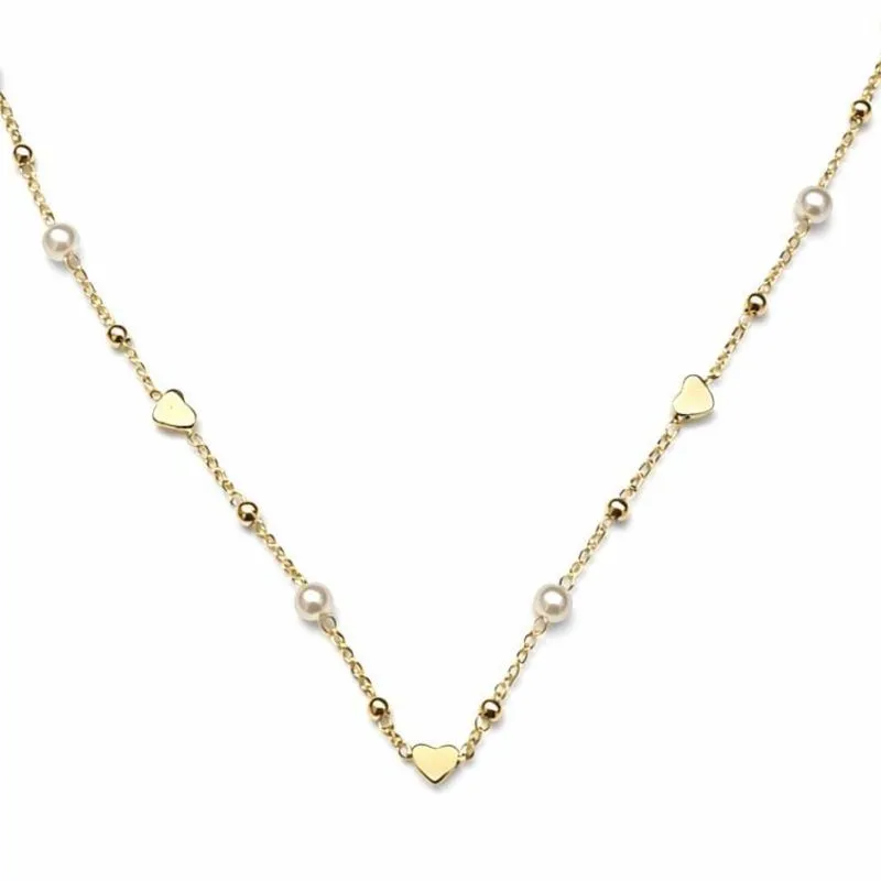 Colar Corações e Pérolas