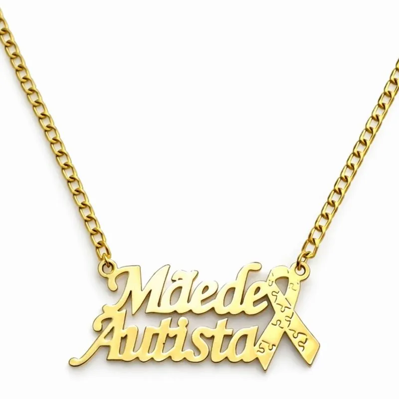 Colar Mãe de Autista com Símbolo do Laço
