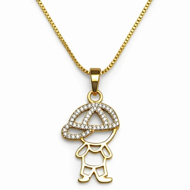 Colar Menino com Boné Cravejado