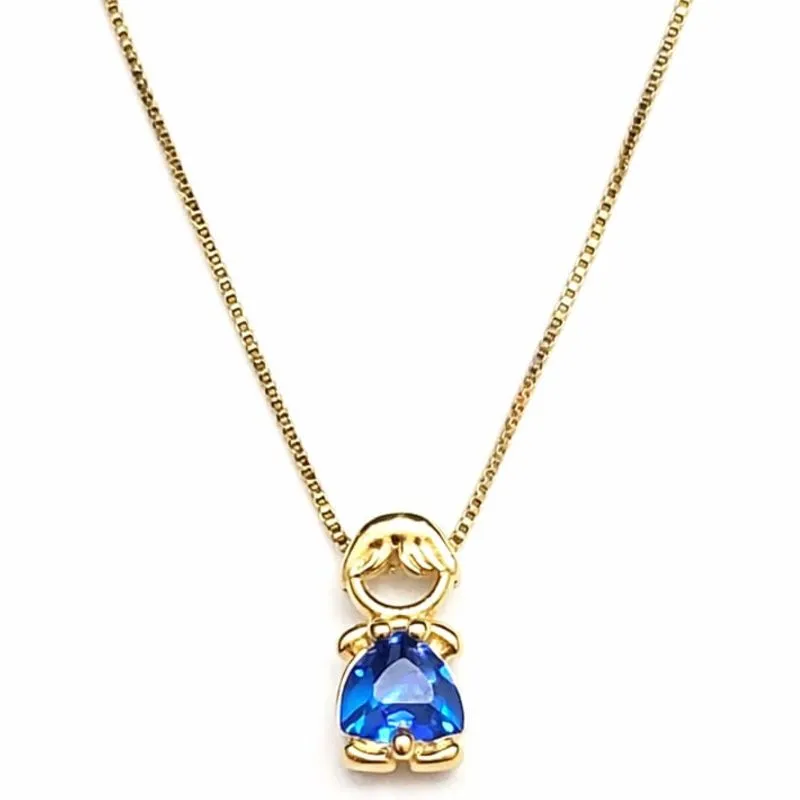 Colar Menino com Coração Azul