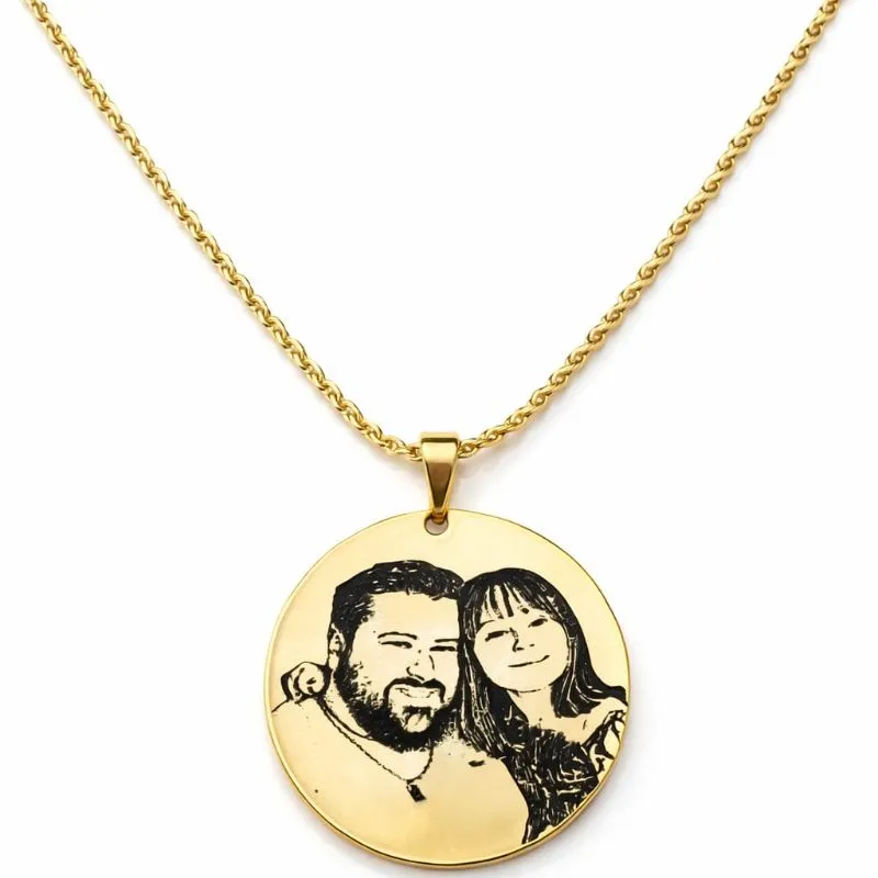 Colar Personalizado com Fotogravação Cordão Baiano Ping Médio