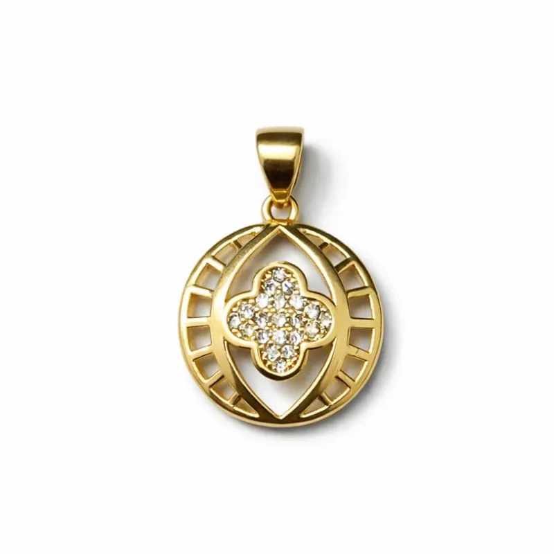 Pingente Medalha com Detalhe Cravejado