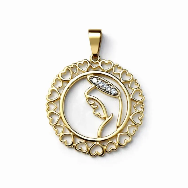 Pingente Nossa Senhora com Detalhes Vazados e Zircônias