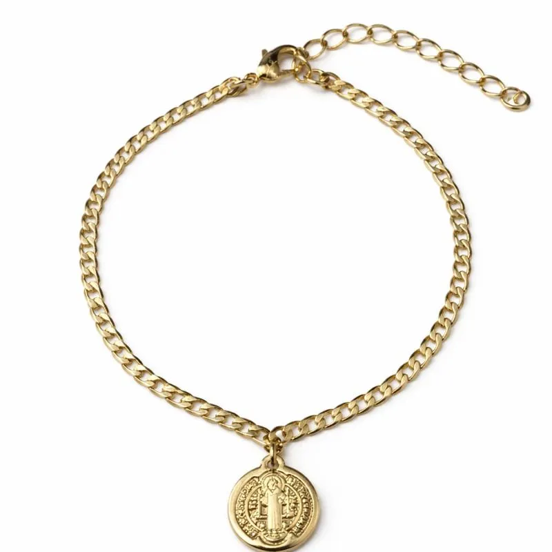 PULSEIRA ELO GRUMET COM MEDALHA SÃO BENTO