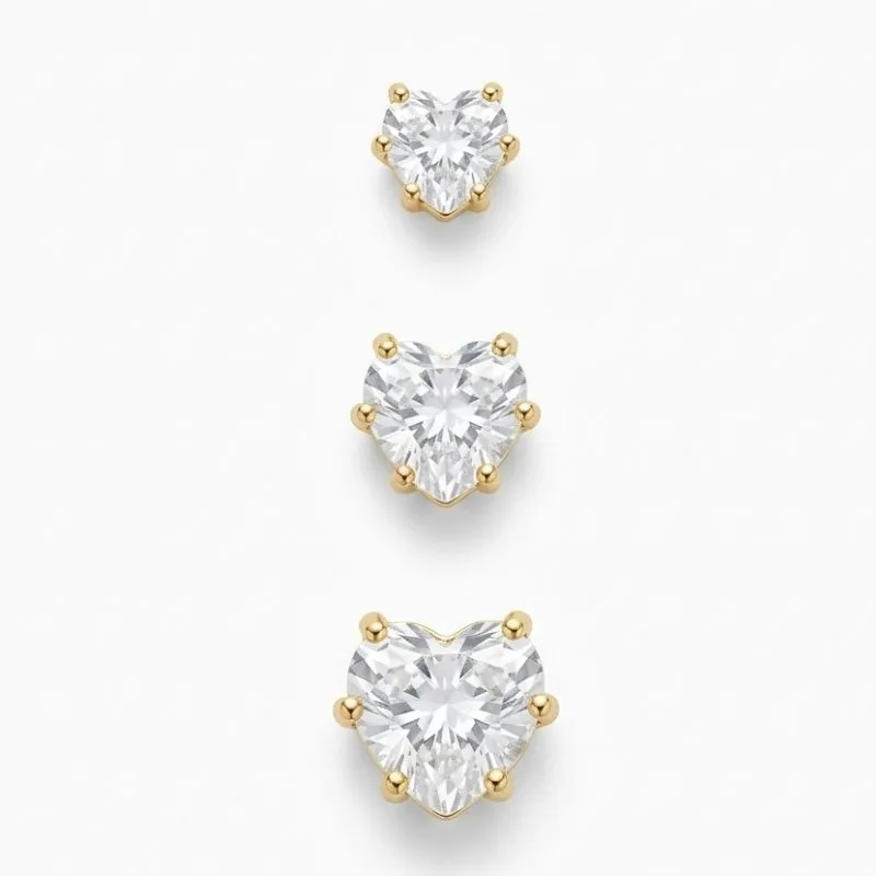 TRIO BRINCOS PONTO DE LUZ CORAÇÃO