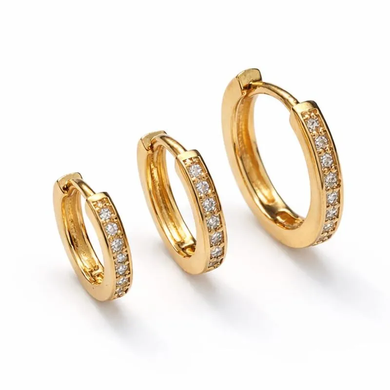 Trio de Argolas Finas com Zircônias