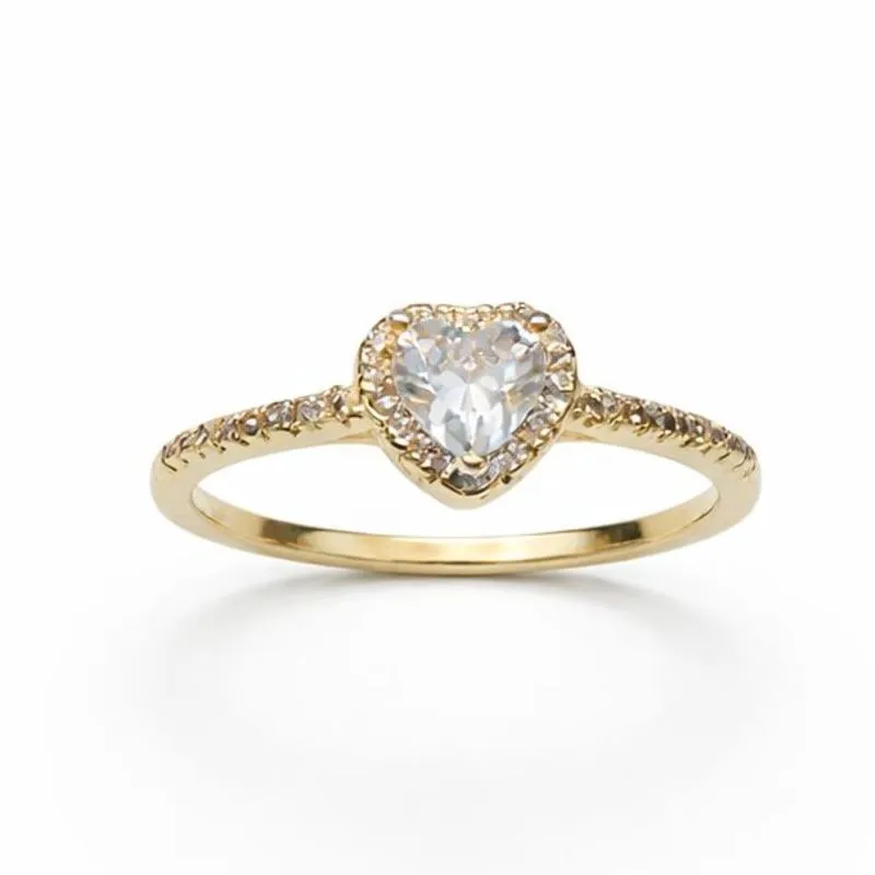 Anel Coração Banhado a Ouro