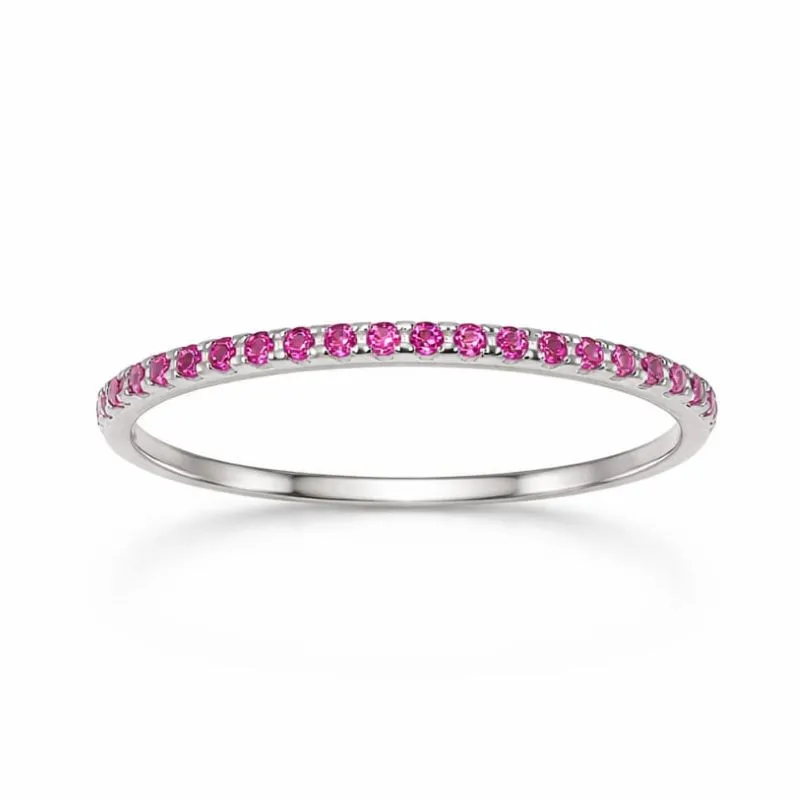 Anel em Prata 925 com Zircônias Rosas