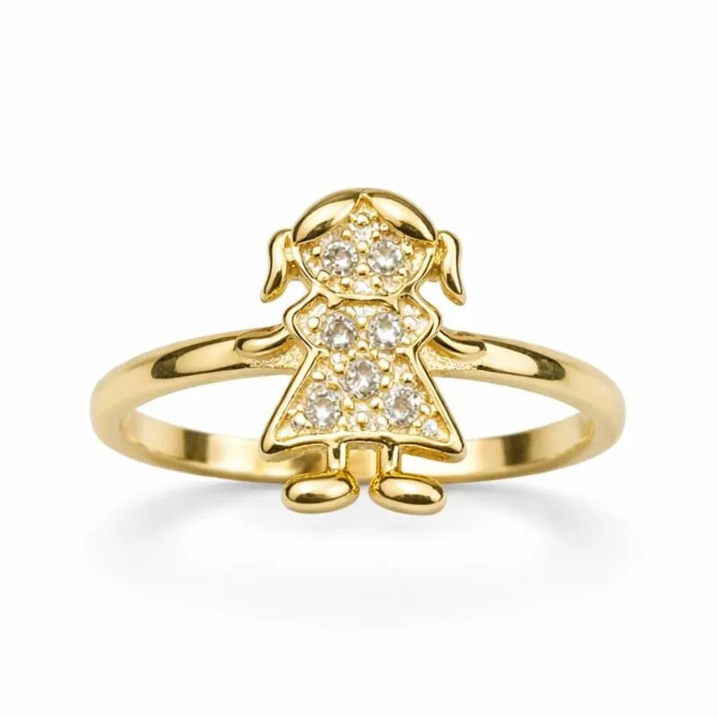 Anel Menina Banhado a Ouro