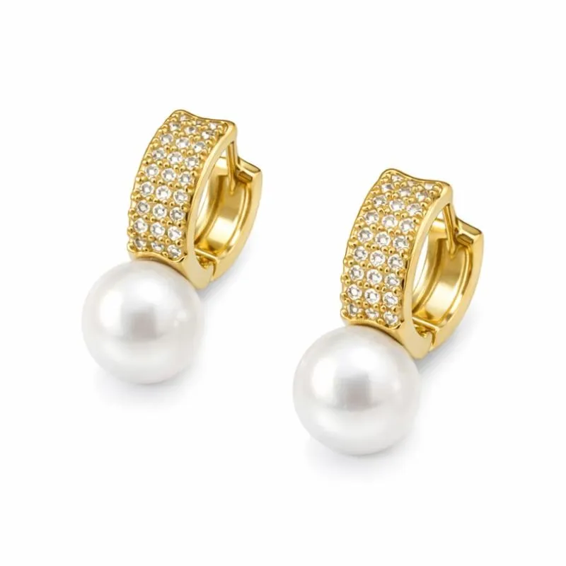 Argolinha Pequeno com Pérola Cravejada.