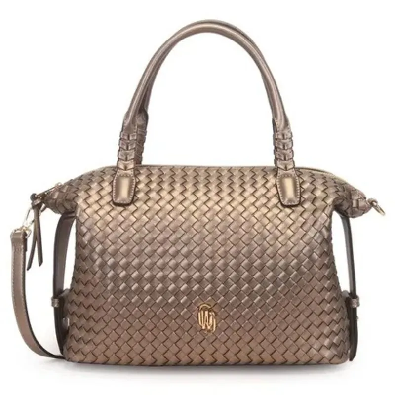 Bolsa Baú Grande Tressê Prata Velho