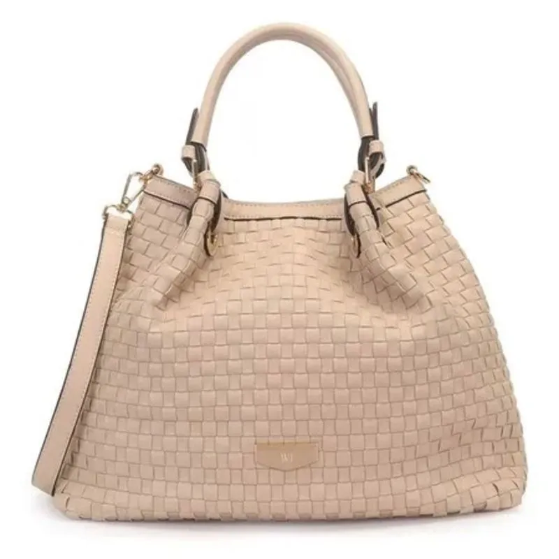 Bolsa Satchel Grande Grease Bege