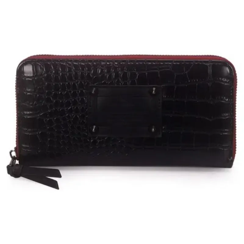 Carteira Grande Croco com Spikes  Sofisticação e Estilo.