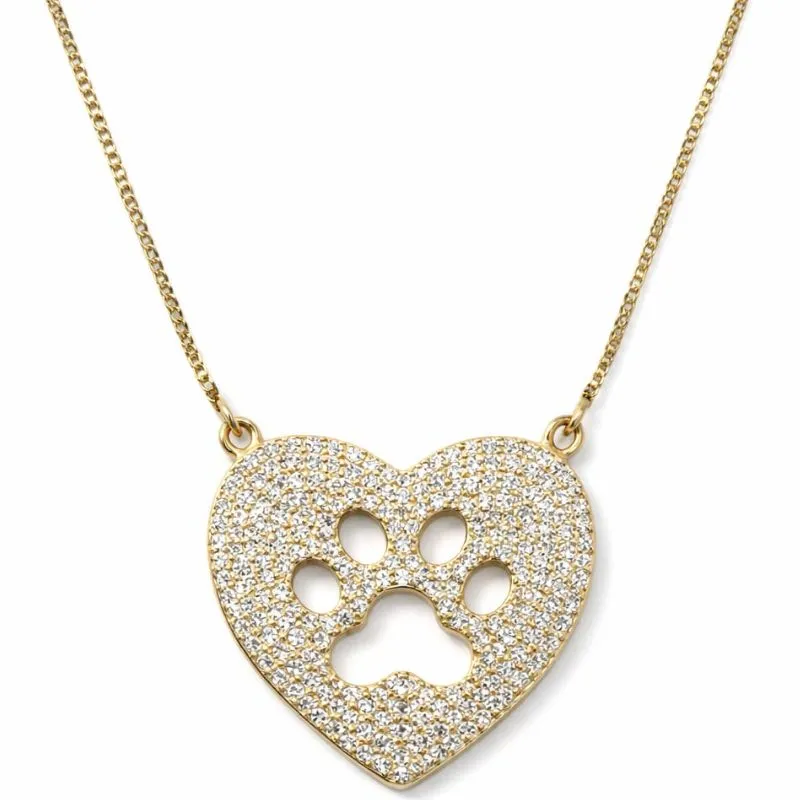 Colar Coração com Patinha Cravejada.