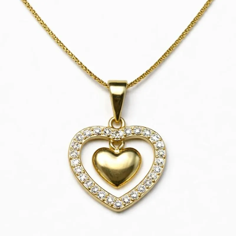 Colar Coração Duplo Cravejado