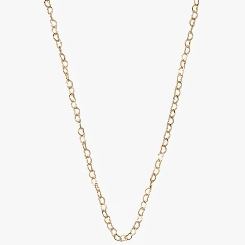 Colar Longo 70cm com Elos em Formato de Coração.