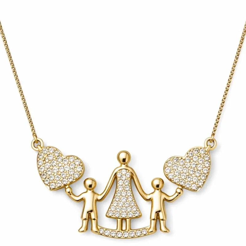 Colar Mãe com Dois Filhos.
