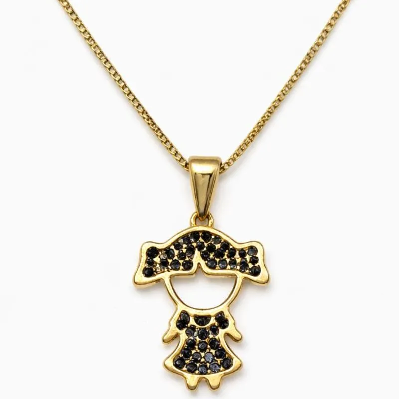 Colar Menina Cravejada Banhado a Ouro