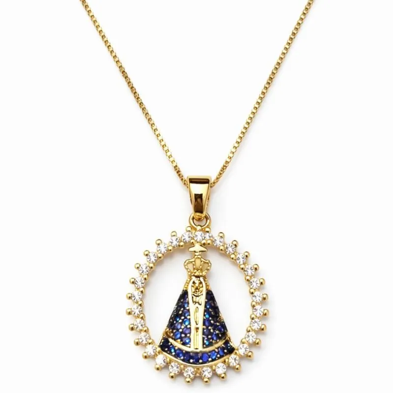 Colar Nossa Senhora Aparecida Cravejado.