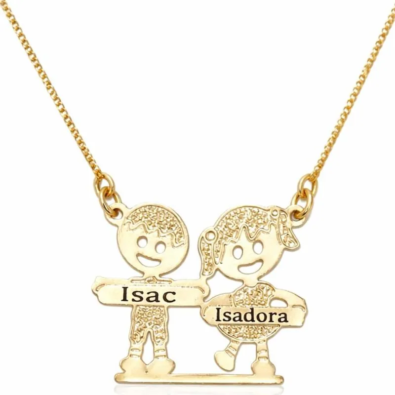 Colar Personalizado Casal Ou Duas Meninas.