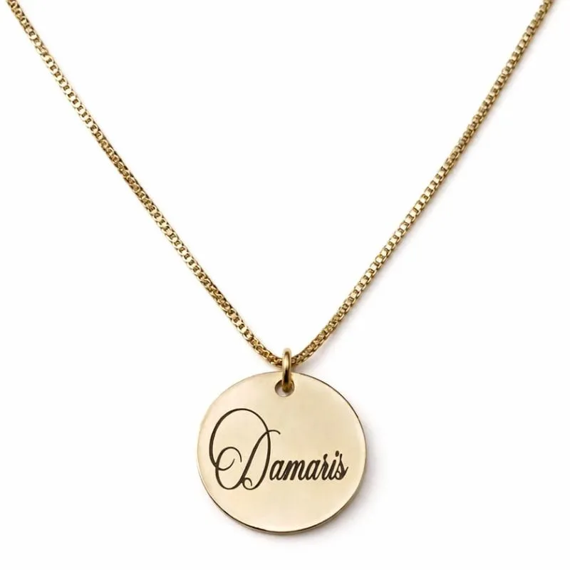 Colar Personalizado com Pingente Redondo 1,5cm minimalista.