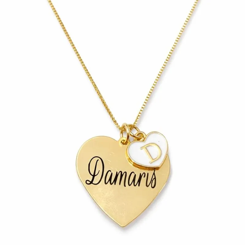 Colar Personalizado Coração com Inicial.