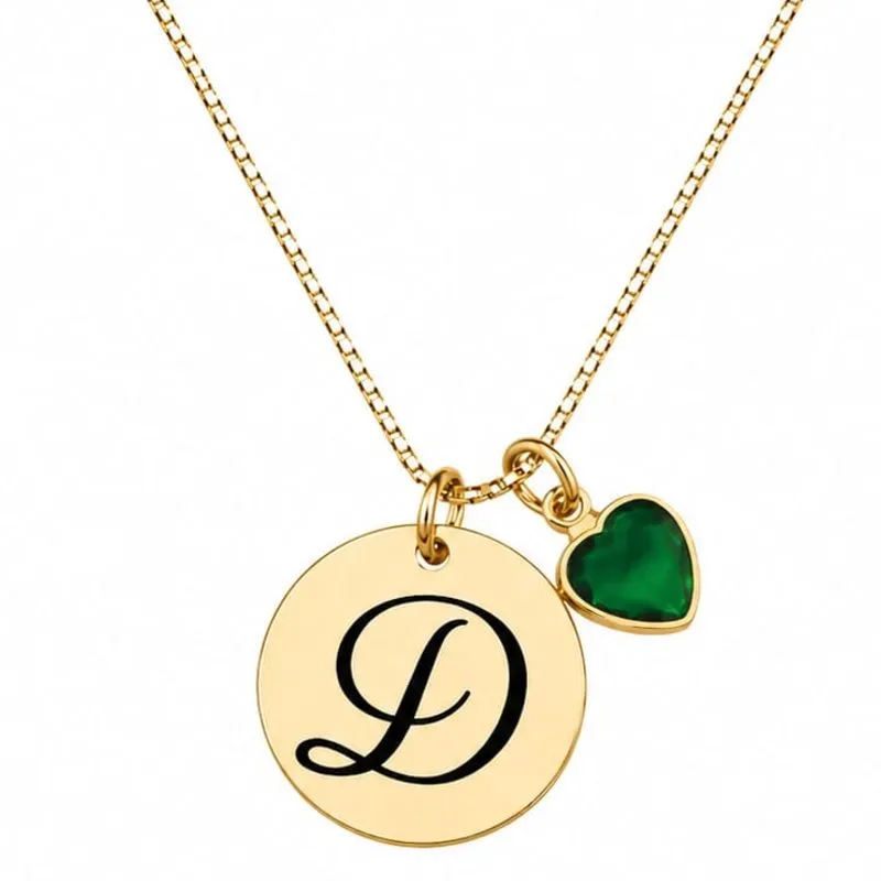 Colar Personalizado Letra Redondo 1,5cm Banhado a Ouro.