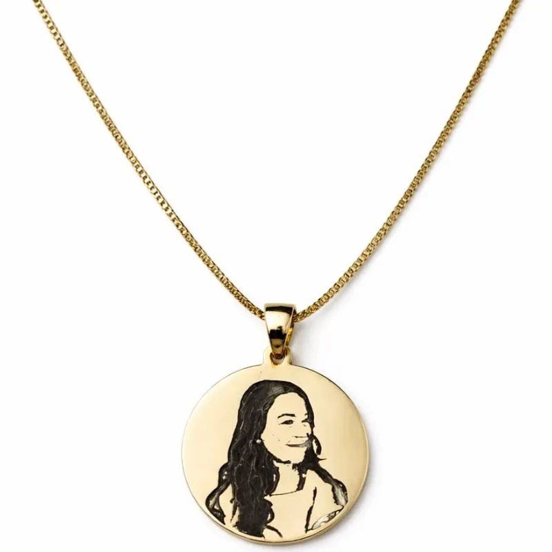 Colar Personalizado Pingente Redondo Pequeno 2CM Com Foto PROMOCIONAL DIA DAS MÃES.