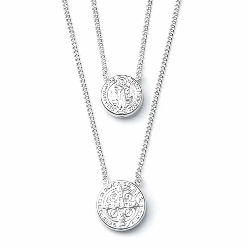 Escapulário Medalha São Bento em Prata 925