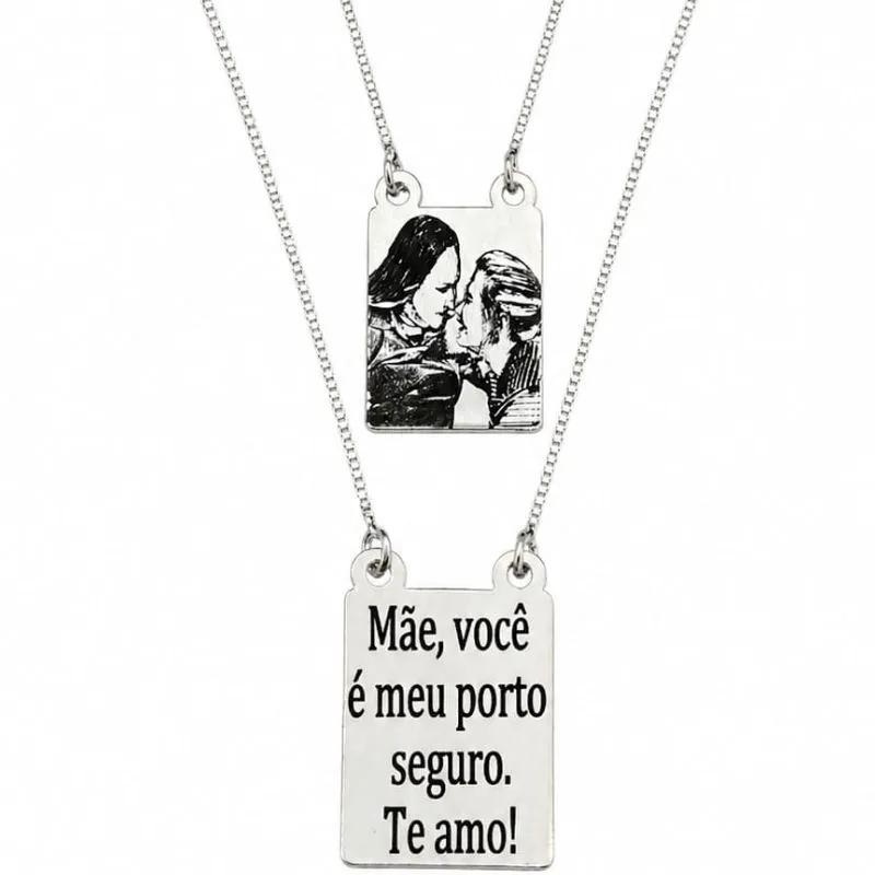 Escapulário Personalizado Banhado a Prata.