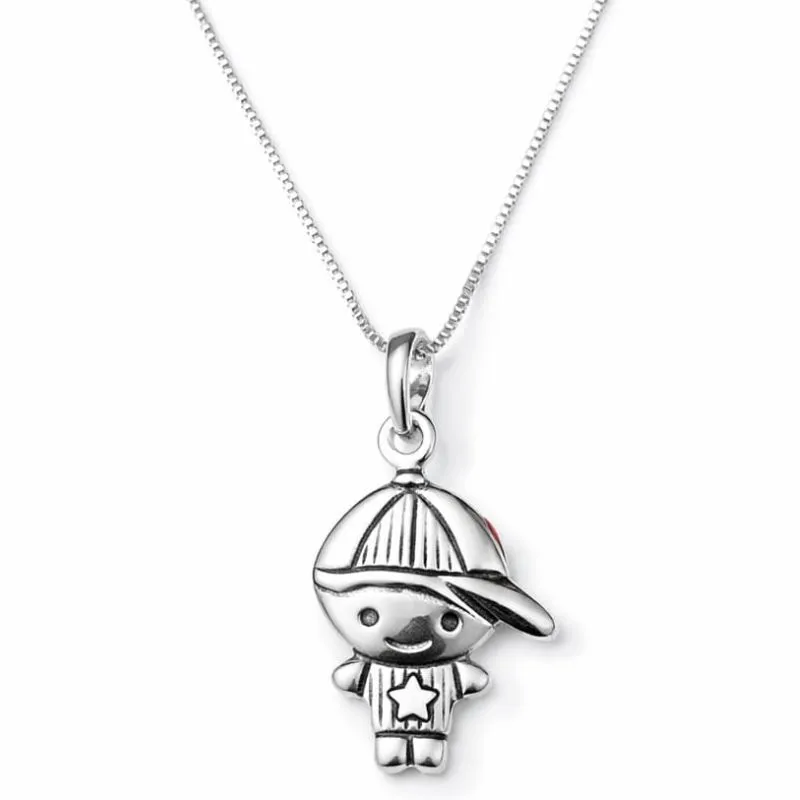 Pingente Menino com Estrela em Prata 925.