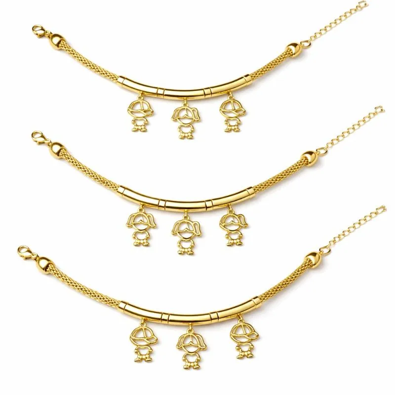 Pulseira com Pingentes 3 Filhos.