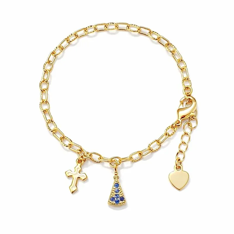 Pulseira Infantil com Pingentes Religiosos.