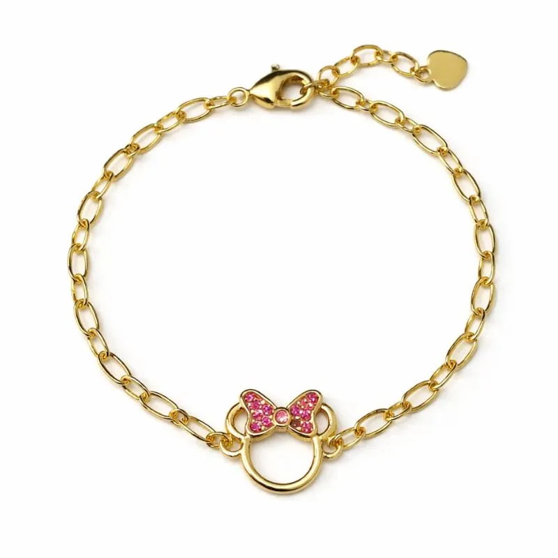 Pulseira Infantil Minnie com Lacinho Cravejado