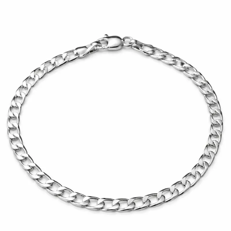 Pulseira Masculina 20cm Banhada a Prata.