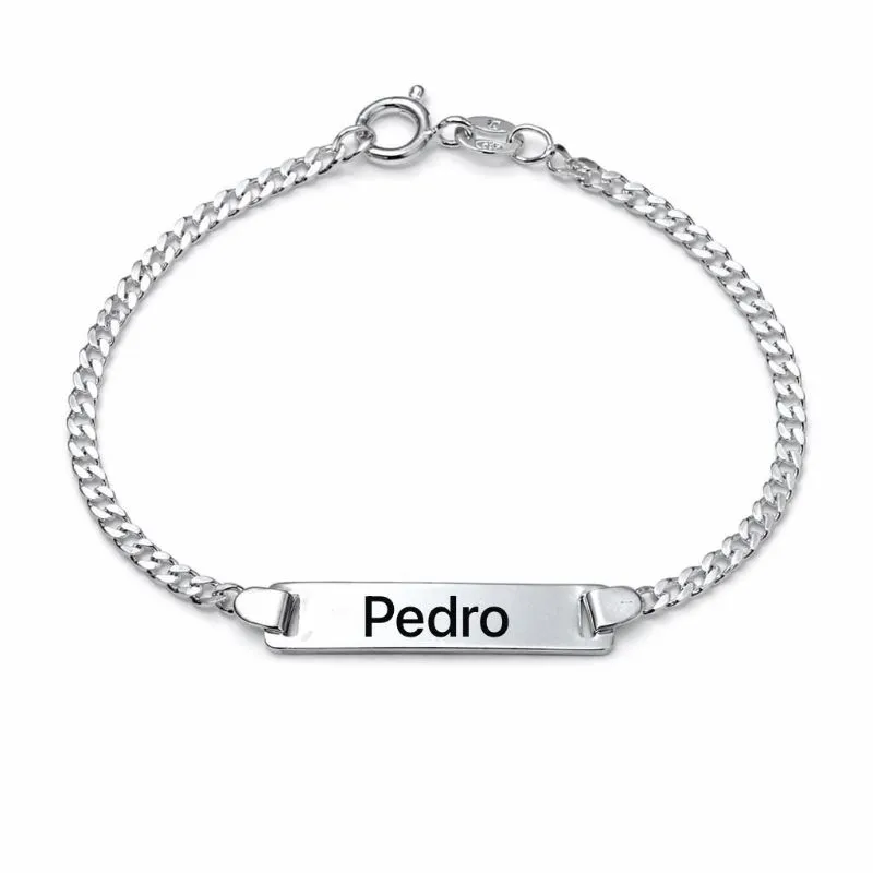 Pulseira Melindrosa Infantil em Prata 925 Gravação Inclusa a Laser