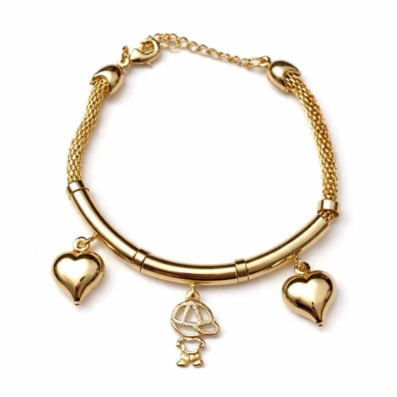 Pulseira Menino e Corações.