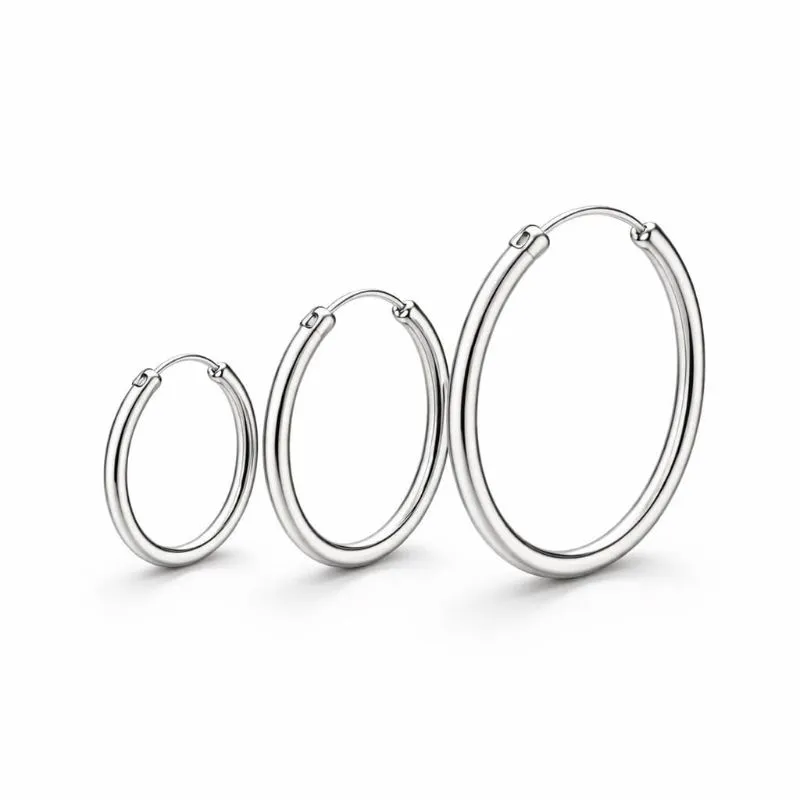 Trio Argolas Clássicas em Prata 925