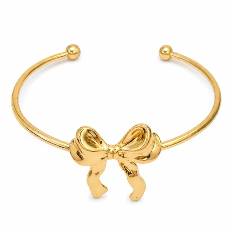 Bracelete Laço Delicado  Banhado a Ouro 18k.