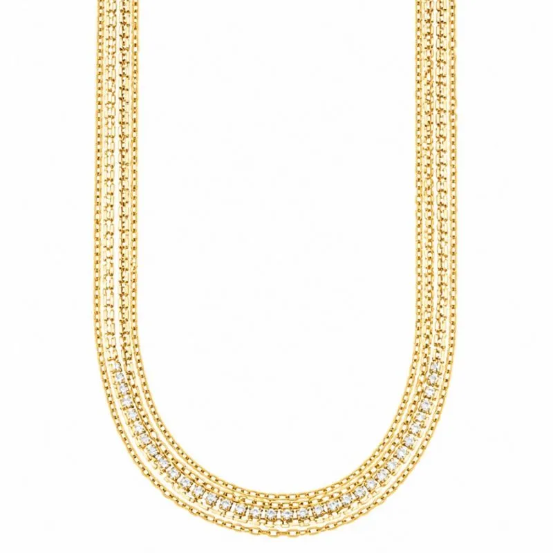 Chocker de Fita Cravejada Banhada a Ouro.