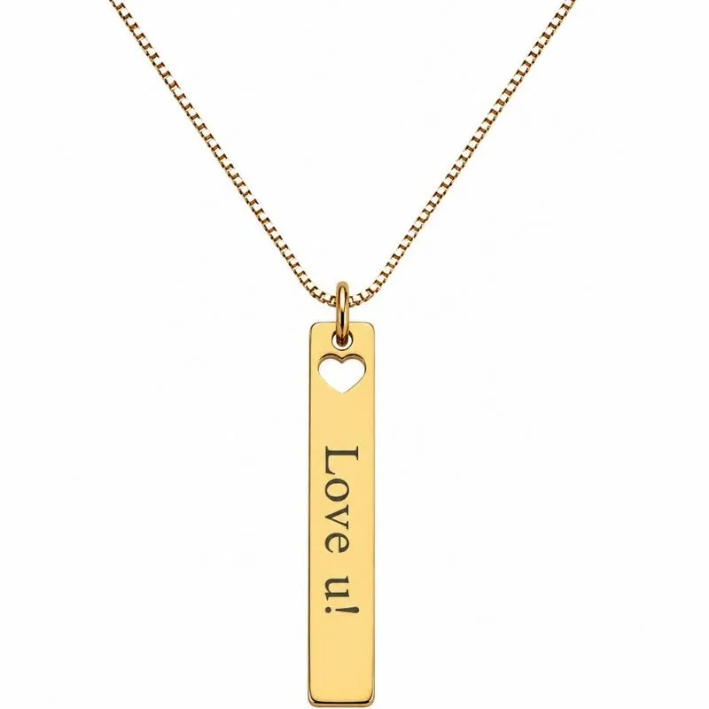 Colar Barra Personalizada Escrita 0,4 cm de largura x 2,7 altura.