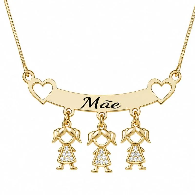 Colar Canga Personalizada 3 Filhos Mãe.