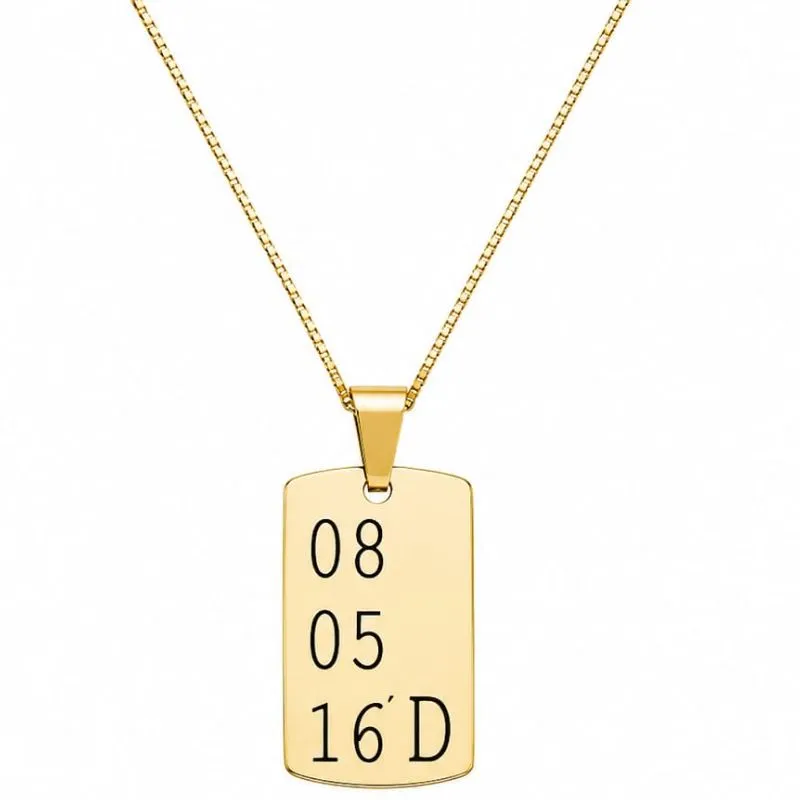 Colar Personalizado com Datas e Letras.