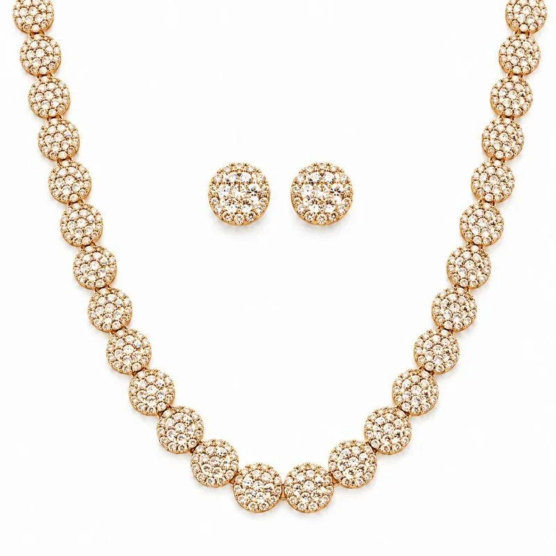 Conjunto Cravejado em Dourado  40cm