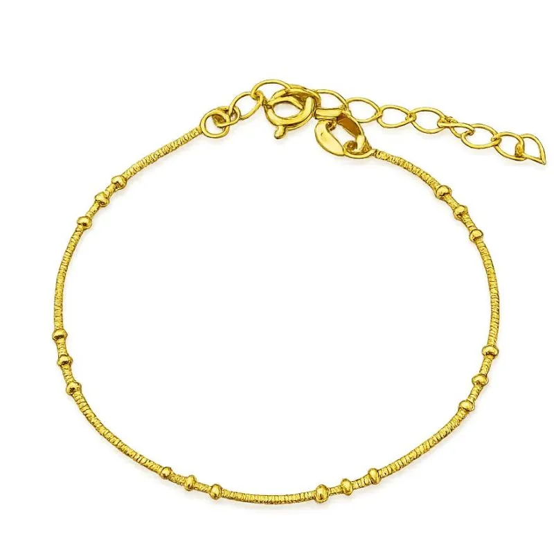 Pulseira Delicada Mini Esferas  Banhada a Ouro 18k.
