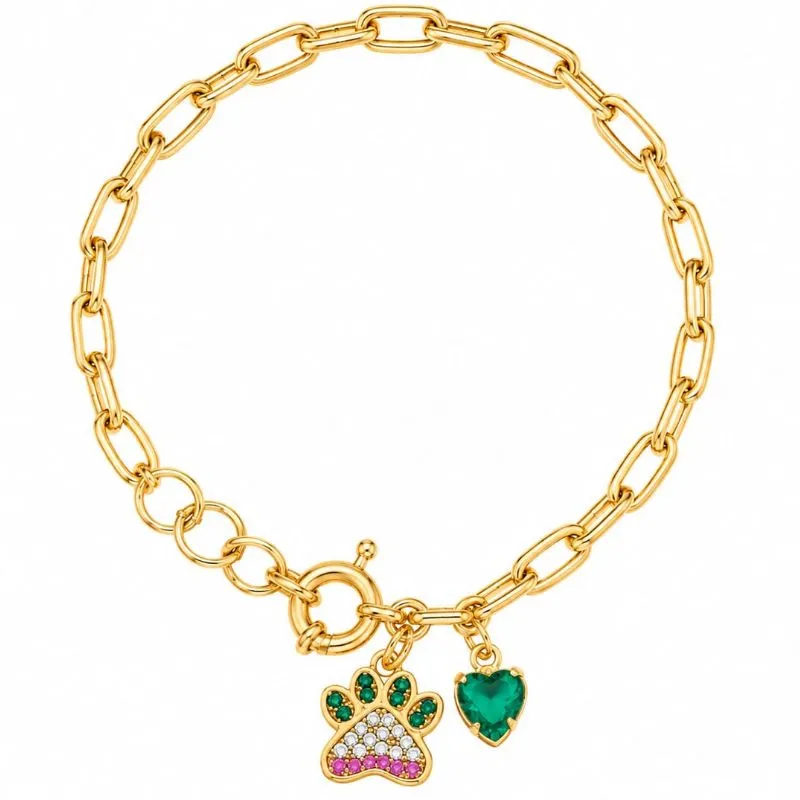 Pulseira Pet Elos Cartier Banhada a Ouro 18k.
