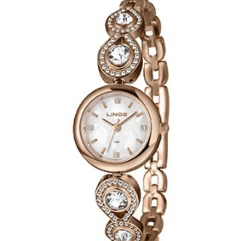 Relógio Feminino Lince Rosé Crystal Glam.