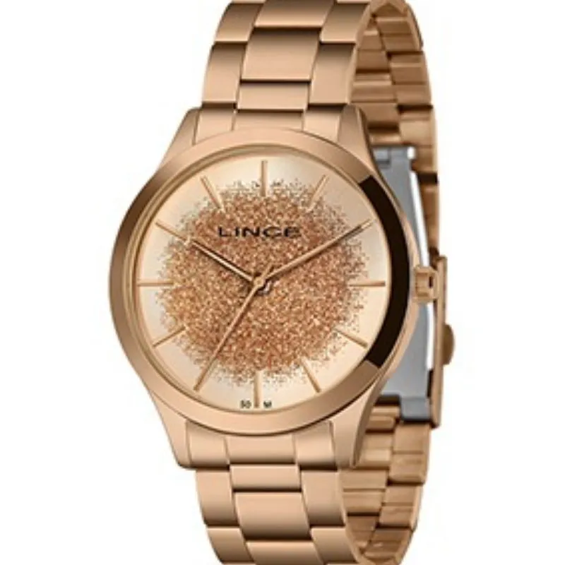 Relógio Feminino Lince Rosé Crystal Glow.