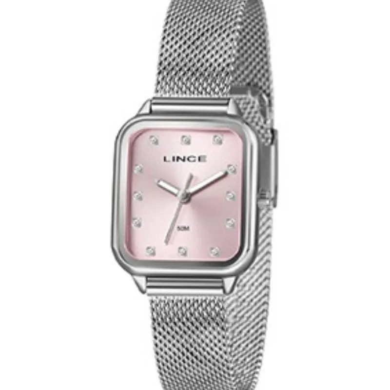 Relógio Feminino Lince Silver Rose Square Prata