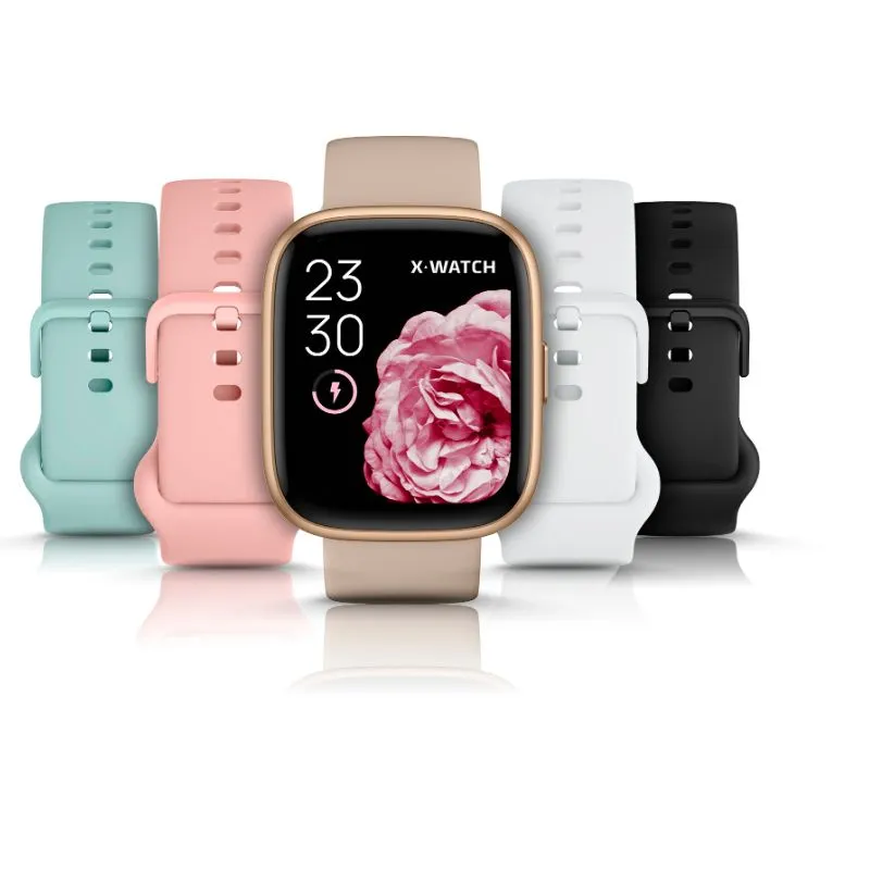 Smartwatch X-Watch Feminino com Pulseiras Coloridas.